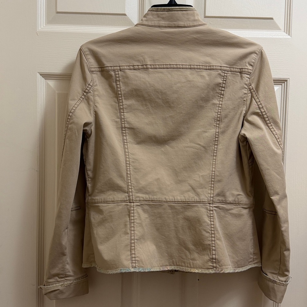GAP Beige Utility Button-Front Jacket Cotton M - image 4